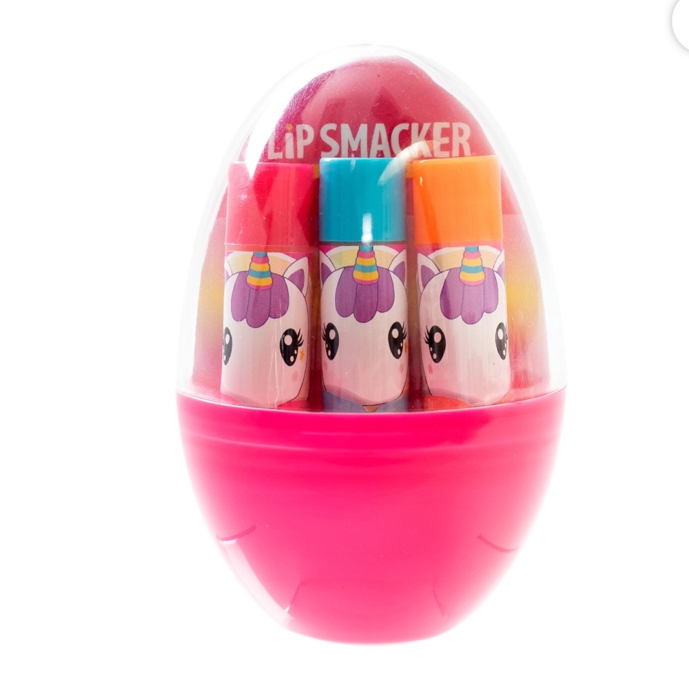 Lip Smacker 3 Pack Easter Egg Unicorn Flavored Lip Balm Basket/Socking stuffer